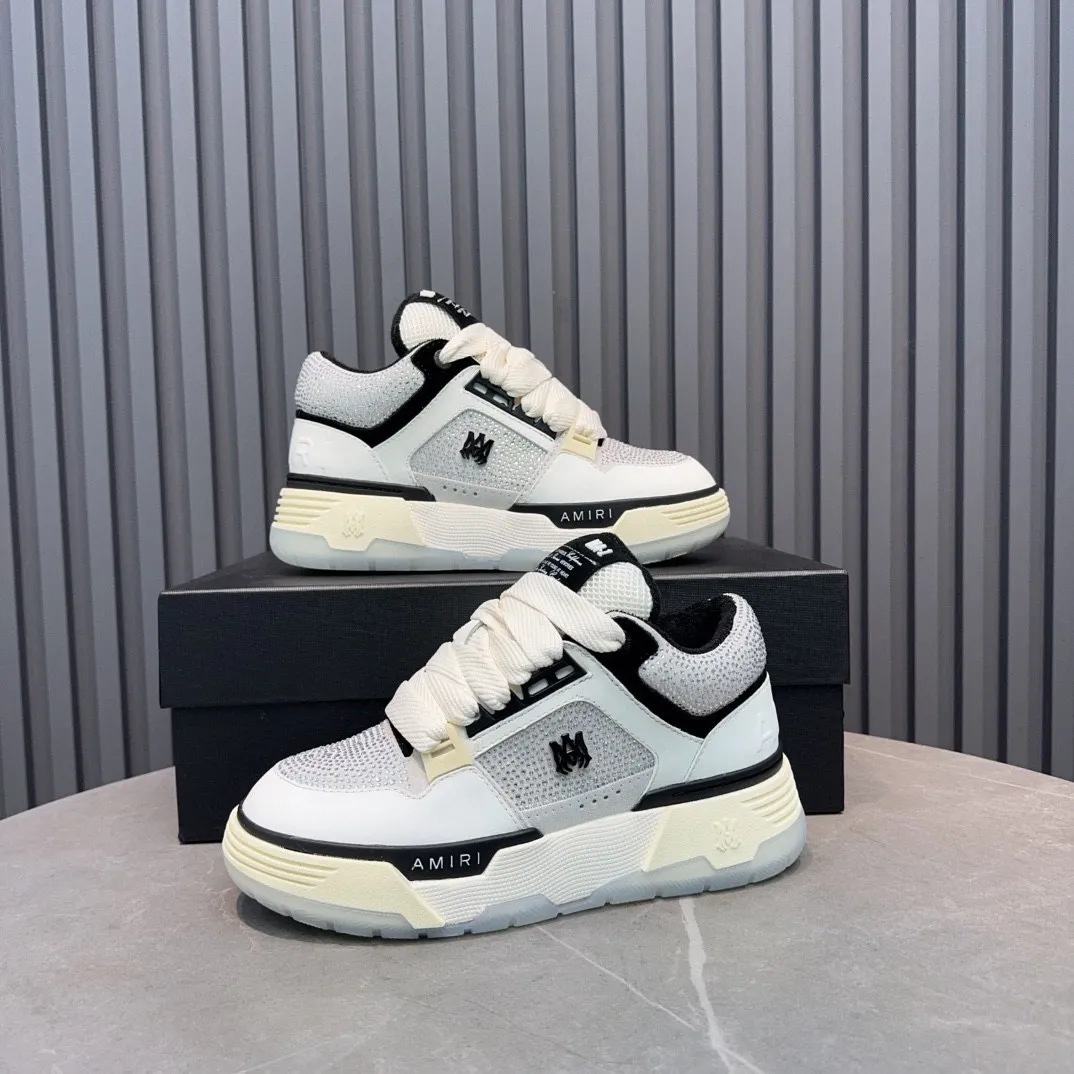 Men's men's shoes 💰800 AMIRI Amir Couple's new hot brick high street sneakers with bone sports shoes, toe-layer cowhide upper, upper side bones, purely hand-stitched, with good three-dimensional effect, customized metal LOGO, code number 35-44 (45, 46 customized)